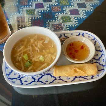 Thai Spice - Sweet and Sour soup and spring roll at Thai Spice in Covington - Thai Near Me - Covington, Louisiana