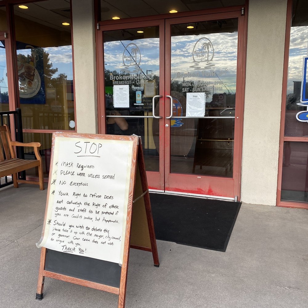 Broken Yolk Cafe - Wear a mask, or eat at home - Breakfast & Brunch Near Me - Mesa, Arizona Broken Yolk Cafe - Wear a mask, or eat at home - Breakfast & Brunch Near Me - Mesa, Arizona