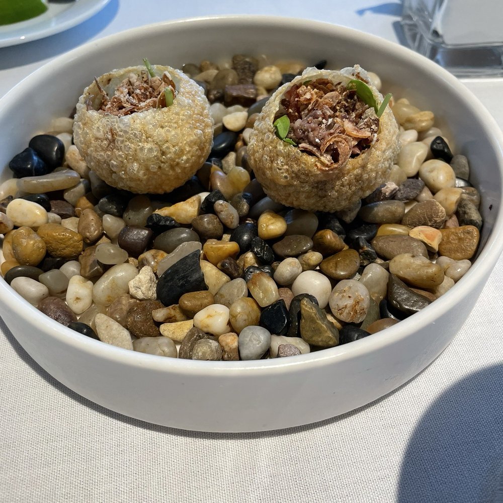 Giordi - Delicious app treat, crisp shells with prosciutto, fried shallots ..it was delish - Modern European Near Me - Stuart, Florida Giordi - Delicious app treat, crisp shells with prosciutto, fried shallots ..it was delish - Modern European Near Me - Stuart, Florida