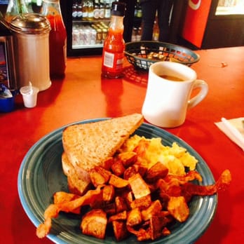 The Dixie Grill - 2 eggs scrambled, bacon toast and potatoes - Breakfast & Brunch Near Me - Wilmington, North Carolina The Dixie Grill - 2 eggs scrambled, bacon toast and potatoes - Breakfast & Brunch Near Me - Wilmington, North Carolina