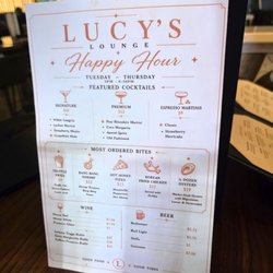 Lucy’s Pizza & Cocktails - Happy hour menu