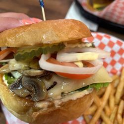 Mushroom and Swiss Burger