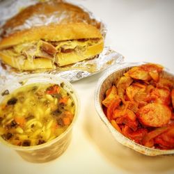 Century Café - Kolbassa and Sauerkraut on a bun, Italian Wedding Soup, Italian Sausage and Peppers