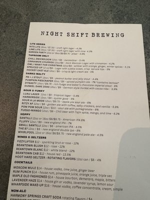 Menu photo 6 Night Shift Brewing - Lovejoy Wharf Boston, MA