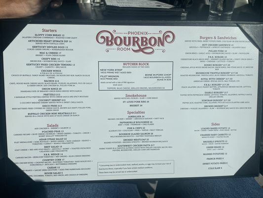 Menu photo 5 Phoenix Bourbon Room Phoenix, AZ