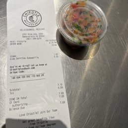 $1.60 for pico de Gallo on the side for a Kid's Build Your Own Meal
