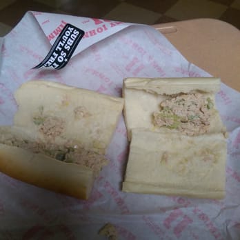 Jimmy John's - Two tiny scoops of tuna, on a sad looking sandwich - Sandwiches Near Me - Evanston, Illinois Jimmy John's - Two tiny scoops of tuna, on a sad looking sandwich - Sandwiches Near Me - Evanston, Illinois