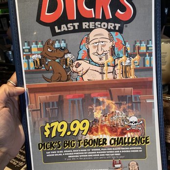 Dick's Last Resort - Pigeon Forge - Check out there outrageous challenge on the front cover of there menu's - American Near Me - Pigeon Forge, Tennessee