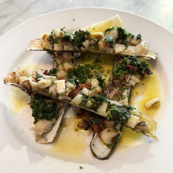 Neptune Oyster - Razor Clams Casino - Seafood Near Me - Boston, Massachusetts