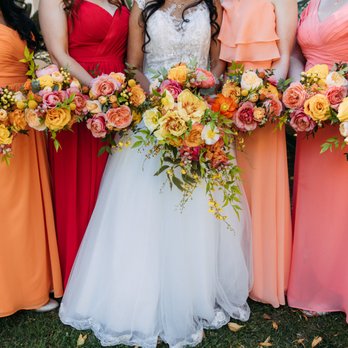 Flowerstory - Bridesmaid bouquets that worked so well with our color palette.  Photo by: Trevor and Elisebeth (@trevorandelisebeth) - Florists Near Me