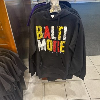 Hudson News - Nice sweatshirt repping Bmore! - Bookstores Near Me - Baltimore, Maryland
