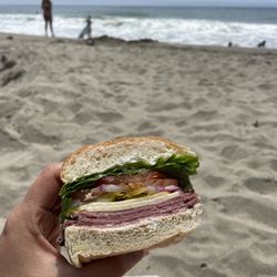 Pastrami sando with smoked Gruyère
