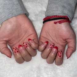 US Nails - Valentine's heart gel nails