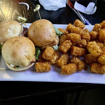 The Sandbar - Salmon sliders with awesomely crunchy tots. - Bars Near Me - Harrison Township, Michigan The Sandbar - Salmon sliders with awesomely crunchy tots. - Bars Near Me - Harrison Township, Michigan