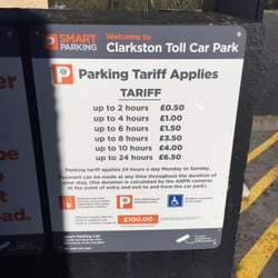 Clarkston Toll Car Park - Charges