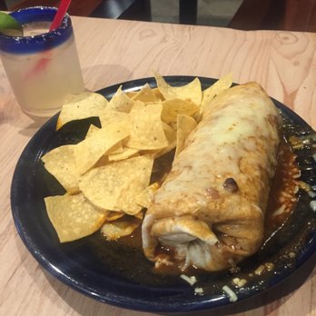 Dos Coyotes Border Cafe - Beef burrito with tortilla chips! - Tex-Mex Near Me - San Ramon, California