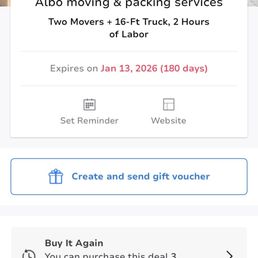 Albo movers & packing services (Groupon Alex refused)