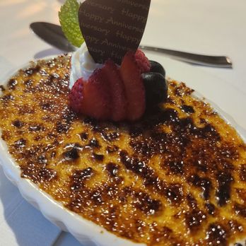 The Log Cabin Restaurant - Vanilla bean creme brulle - New American Near Me - Leola, Pennsylvania
