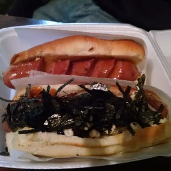 Japadog - Kurobota dog and Terimayo Kurobota dog. Sooooo hot, soooooo yummy. - Japanese Near Me - Vancouver, British Columbia Japadog - Kurobota dog and Terimayo Kurobota dog. Sooooo hot, soooooo yummy. - Japanese Near Me - Vancouver, British Columbia