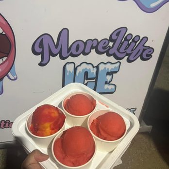 More Liife Ice - Flavors pictured: Tiger's Blood and Caribbean - Food Trucks Near Me