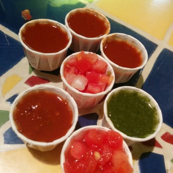 Ahora Mexican Cuisine - Various salsas from the salsa bar. - Mexican Near Me - Ottawa, Ontario