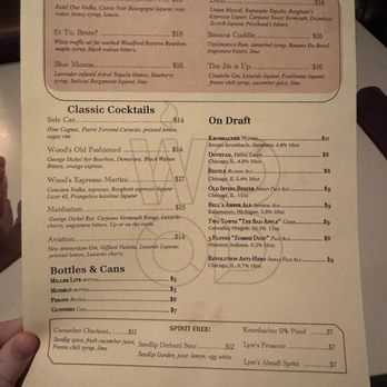 Wood - Drink menu 2/2/25 - Bars Near Me - Chicago, Illinois