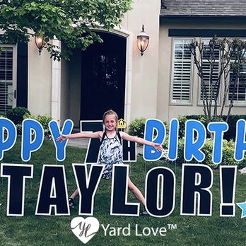 Yard Love Southern Celebrations - Blue Whimsical birthday yard sign with one name - Party Equipment Rentals Near Me Yard Love Southern Celebrations - Blue Whimsical birthday yard sign with one name - Party Equipment Rentals Near Me