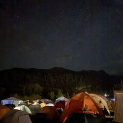 Campsite in Telluride at night.