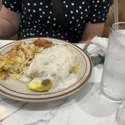 Biscuits and gravy omelette. This is delicious and combines your comfort food favorites. Biscuits and gravy omelette. This is delicious and combines your comfort food favorites.