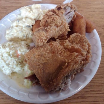 Smithfield's Chicken 'N Bar-B-Q - the bbq is hidden under the chicken just to tease ya - Barbeque Near Me - Garner, North Carolina Smithfield's Chicken 'N Bar-B-Q - the bbq is hidden under the chicken just to tease ya - Barbeque Near Me - Garner, North Carolina