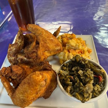 Way Down Yonder Beignets & Coffee - 4 whole wing dish with macaroni and greens - Coffee & Tea Near Me - Columbus, Ohio Way Down Yonder Beignets & Coffee - 4 whole wing dish with macaroni and greens - Coffee & Tea Near Me - Columbus, Ohio