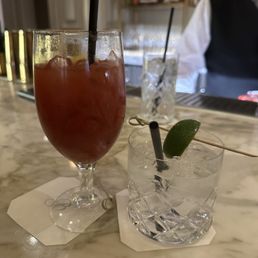 Gin and tonic and Bloody Mary
