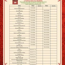 Home Meals & Catering - Dim sum menu as of March 2021