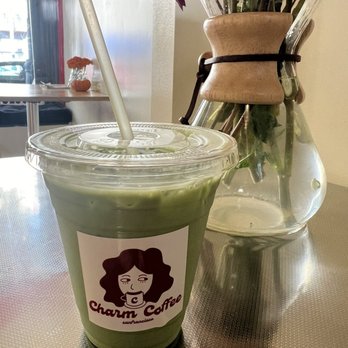 Charm Coffee - Iced matcha latte w/whole milk - Cafes Near Me - San Francisco, California