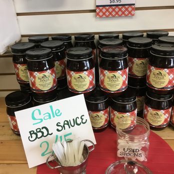 Benjamin Twiggs - Sample station of the Cherry barbecue sauce for sale. Wow what a great sauce - Specialty Food Near Me - Traverse City, Michigan Benjamin Twiggs - Sample station of the Cherry barbecue sauce for sale. Wow what a great sauce - Specialty Food Near Me - Traverse City, Michigan
