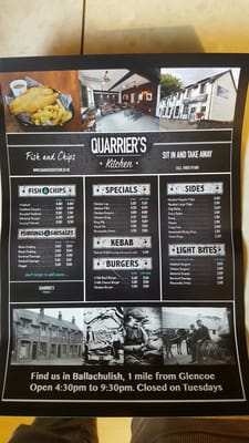 Menu photo 2 Quarrier's Kitchen Ballachulish, HLD