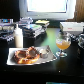 The Mack House - Soft pretzel with IPA cheese and mustard while playing Super Nintendo - Pubs Near Me - Davie, Florida The Mack House - Soft pretzel with IPA cheese and mustard while playing Super Nintendo - Pubs Near Me - Davie, Florida