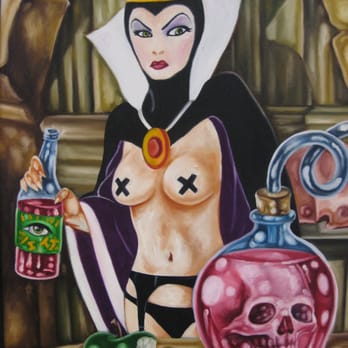 Van Eaton Galleries - "The Evil Queen At Home" - Chad Lenzi (oil on canvas). #VanEatonGalleries #Disney #ArtIsBeautiful #Cartoons #Animation - Art Galleries Near Me - Studio City, California