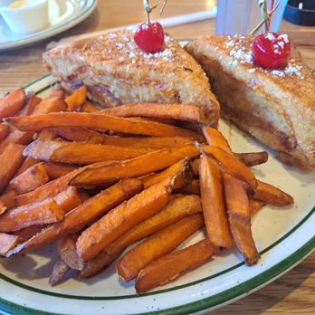 Penfold's Café - My usual, Monte Cristo with sweet potato fries - Breakfast & Brunch Near Me - Temecula, California Penfold's Café - My usual, Monte Cristo with sweet potato fries - Breakfast & Brunch Near Me - Temecula, California
