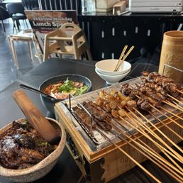 Northeast Cold Noodles, Preserved Egg And Eggplant W/ Green Pepper, Lamb Skewers (5 Skewers), Beef Hard Tendon