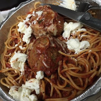 Romano Cucina - Spaghetti and meatballs with ricotta cheese! So good! Large portions here. - Italian Near Me - Sunset Beach, California Romano Cucina - Spaghetti and meatballs with ricotta cheese! So good! Large portions here. - Italian Near Me - Sunset Beach, California