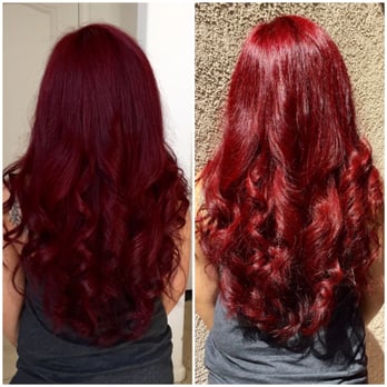 Citrus Salon - Cut and color by Sarah Frank. L: indoor lighting. R: direct sunlight. - Hair Salons Near Me - Martinez, California