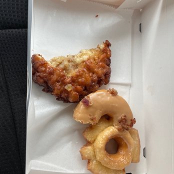 Smiling Donuts - Apple Fritter Donut, Maple Bacon Donut, old fashioned glazed. Smiling Glazed Donut - Donuts Near Me - Pflugerville, Texas