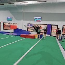Tumble and Stunt Institute - Grapevine - 6 TV's with video delay throughout the gym so that the kids can see their skills and technique for themselves