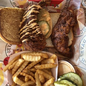 Dave's Hot Chicken - Slider and with tender and fries. - Chicken Shop Near Me - Tucson, Arizona