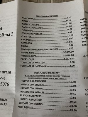 Menu photo 1 Real Colima 2 Restaurant Watsonville, CA Menu photo 1 Real Colima 2 Restaurant Watsonville, CA