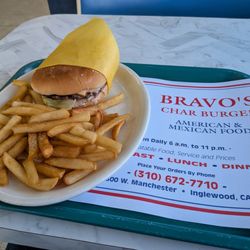 Bravo's Charburgers - Cheeseburger and fries