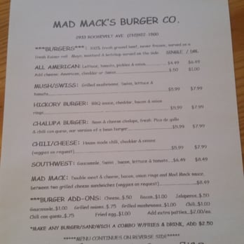 Mad Mack's Burger - Menu - Burgers Near Me - San Antonio, Texas Mad Mack's Burger - Menu - Burgers Near Me - San Antonio, Texas