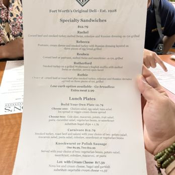 Carshon's - Menu as of August 2026 - Delis Near Me - Fort Worth, Texas