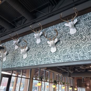 Capitol Public House - deer heads mounted on the wall - Whiskey Bars Near Me - Eagle, Colorado